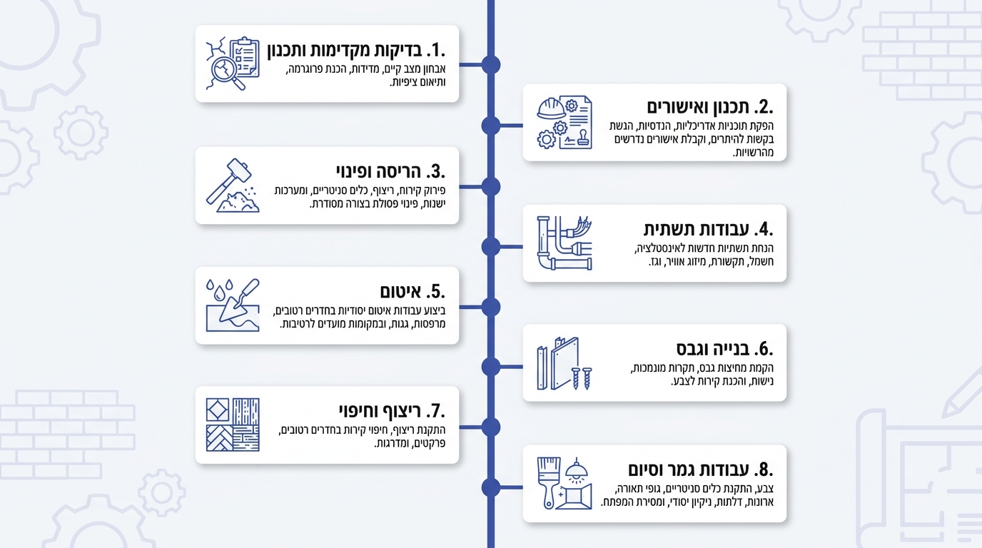 סדר שלבי העבודה הנכון בשיפוץ דירה ישנה