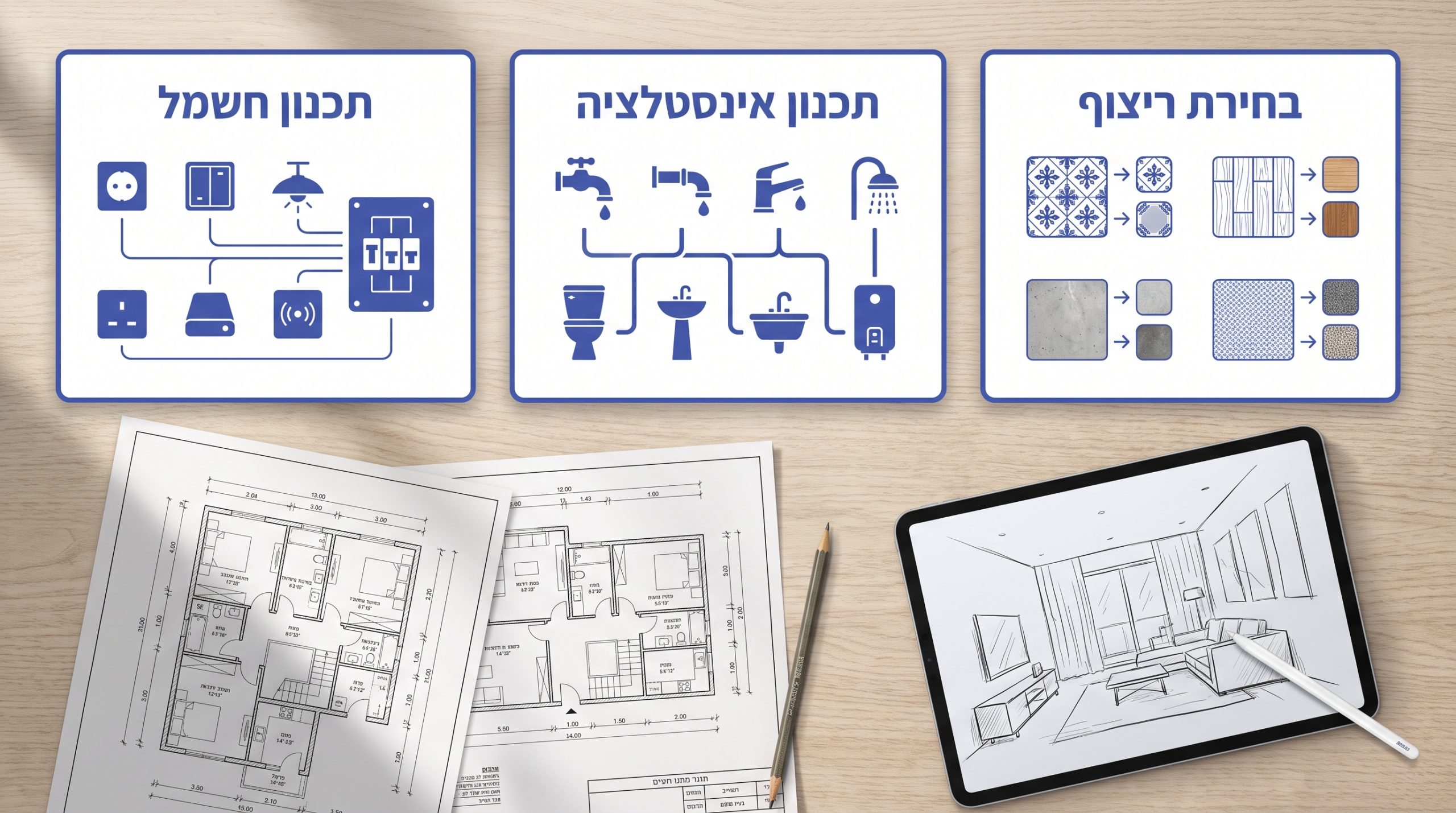 שלב תכנון שיפוץ דירה - קביעת החלטות לפני תחילת העבודה חוסכת עשרות אלפי שקלים